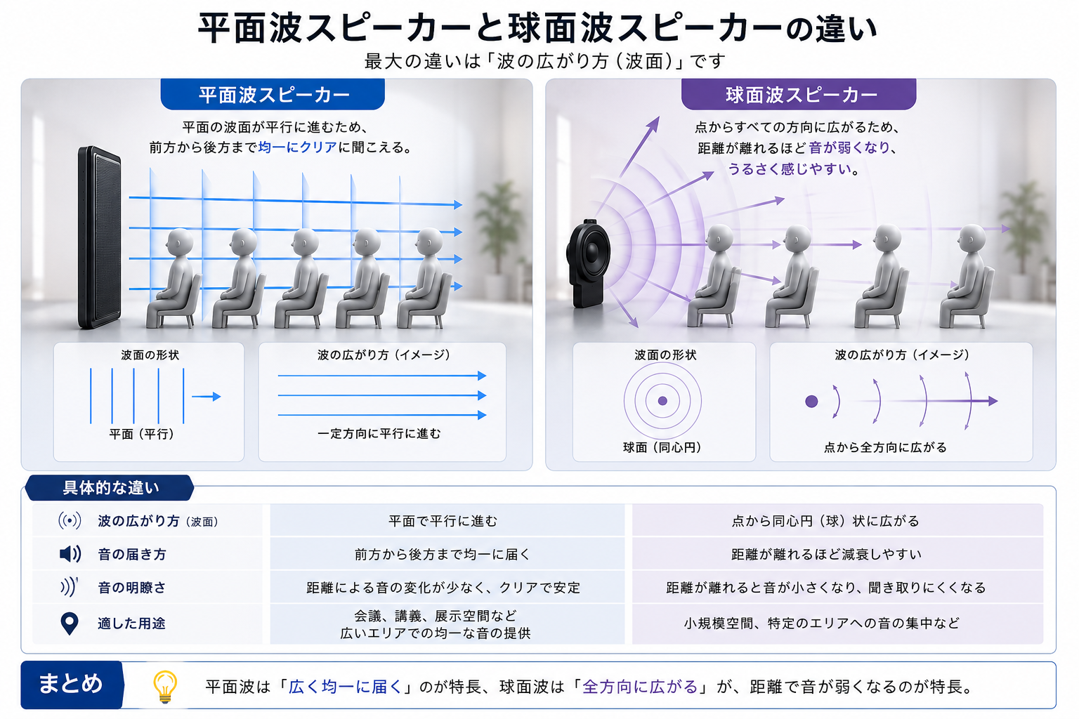 平面波と球面波の違い